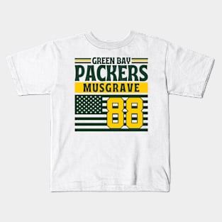 Green Bay Packers Musgrave 88 American Flag Football Kids T-Shirt